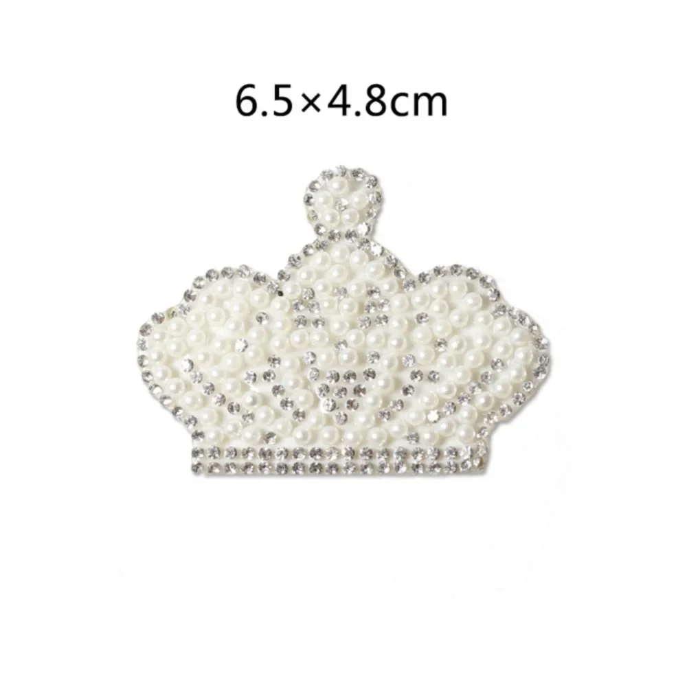 Glitter Rhinestones Appliques for Dresses DIY Iron on Patches on Clothes Rhinestone Crown Embellishment Women\'s T-shirt Stickers