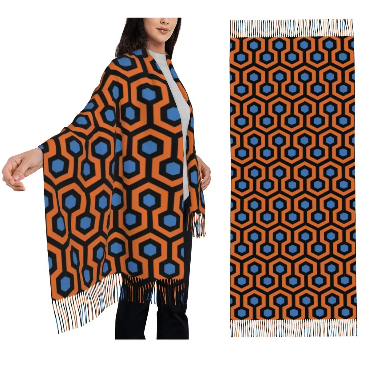 

Overlook Hotel Carpet From The Shining PurpleGreen Scarf Tassel Scarves for Women Shawls and Wraps Large Fall Winter Shawl Wrap
