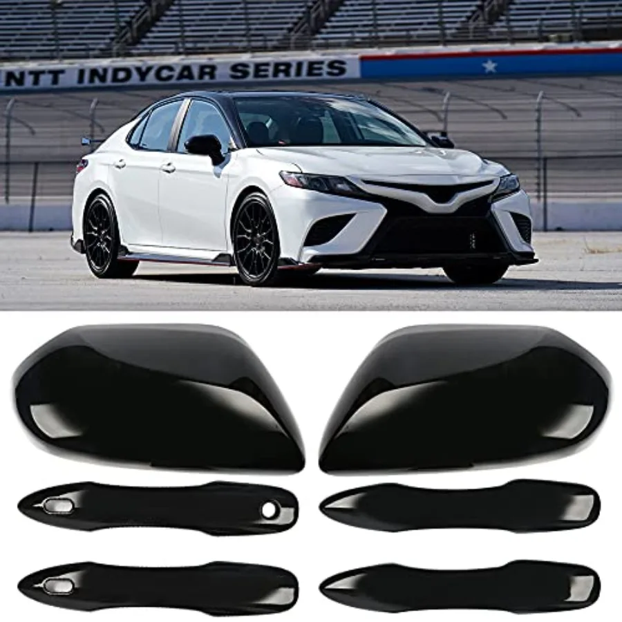 

Side Door Mirror Caps + Door Handle Covers Replace for 2018 2019 2020 2021 2022 2023 2024 2025 Toyota Camry Accessories, with S