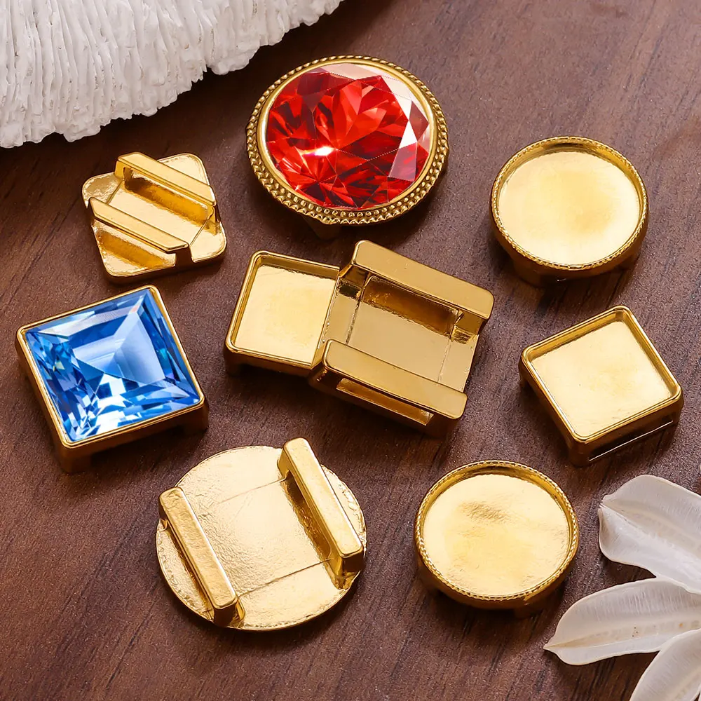 

5pcs Stainless Steel Square Round Cabochon Base Cameo Setting Bracelet Pendant Jewelry Accessories for DIY Ring Necklaces Making