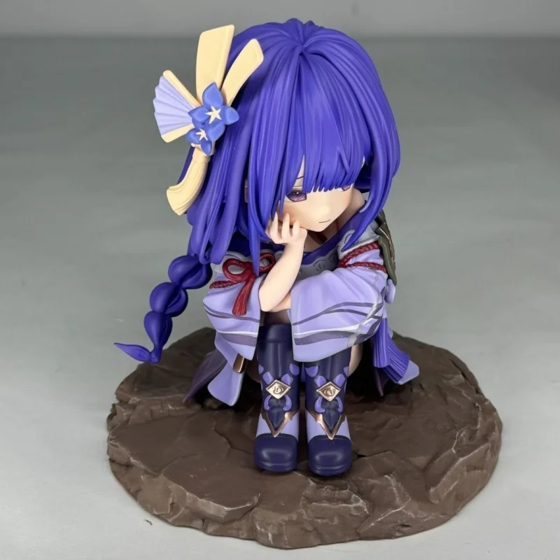 Diskon besar 12cm figur Anime Genshin Impact GK Raiden Shogun tokoh aksi PVC figur koleksi anak perempuan lucu hadiah mainan boneka Model