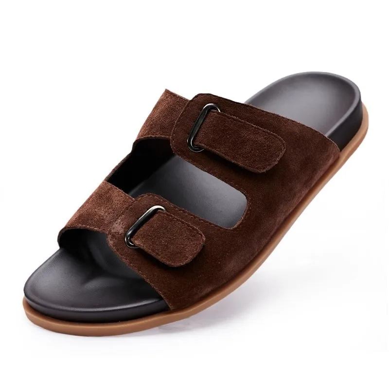 

High Quality Genuine Leather Spring Summer Designer Shoes Leather Sandals for Men Men's Sandal Slippers Man Shoes British Retro