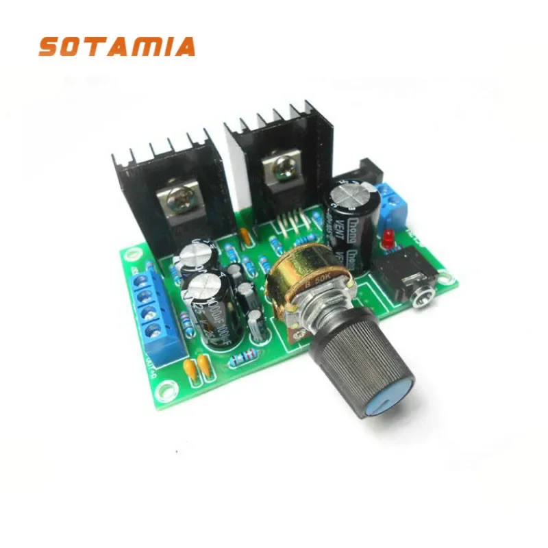 SOTAMIA Mini TDA2030 Power Amplifier Audio Board 2*15W 2.0 Stereo Amplifiers DC/AC12V DIY Sound System Speaker Home Theater