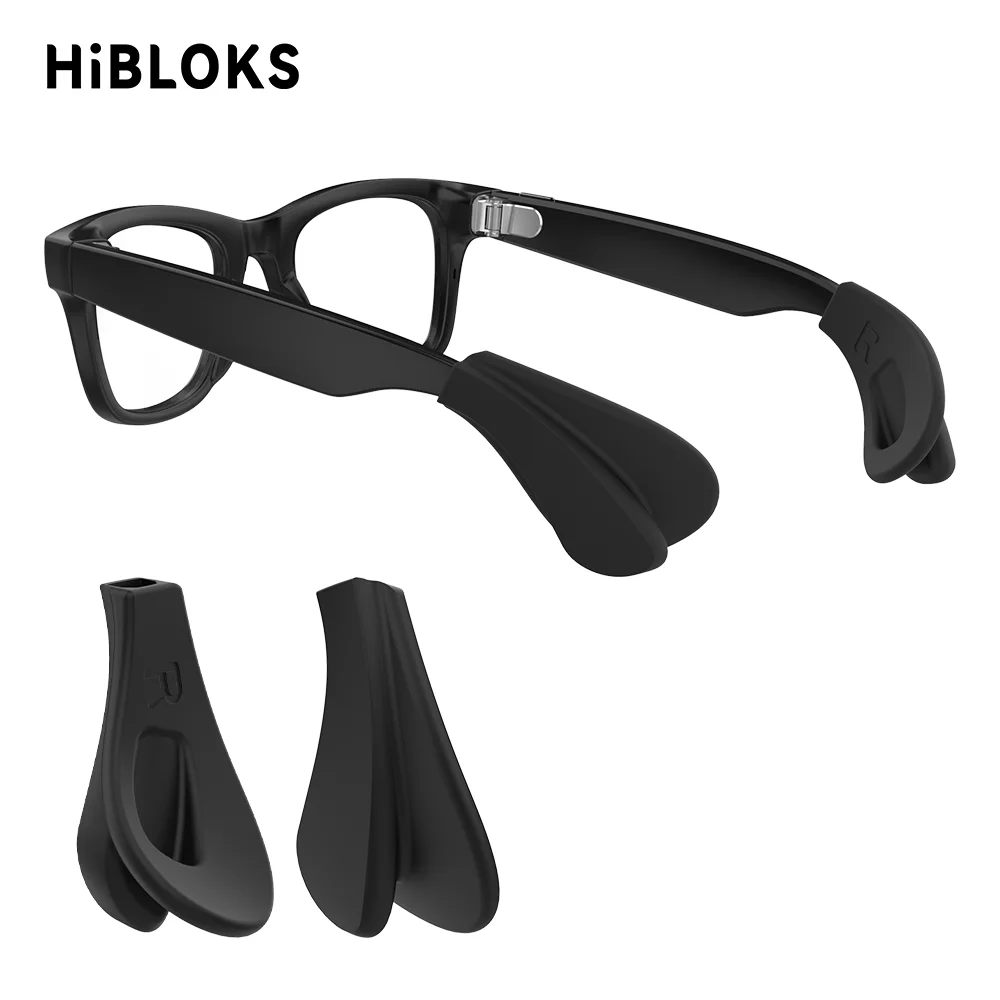 Hibloks Non-Slip Eyeglass Ear Grip For Ray-Ban Meta & Gen2 Wayfarer/Skyler/Headliner Smart Glasses Anti-slip Soft Silicone Cover