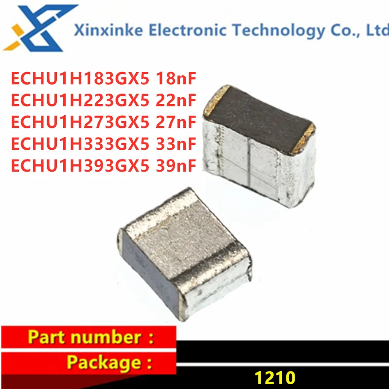

20PCS ECHU1H273GX5 PPS CBB Polyester Capacitance 2% 1210 ECHU1H183/223/333/393GX5 Thin Film Capacitor 0.018uF 22nF 33nF 39/27nF