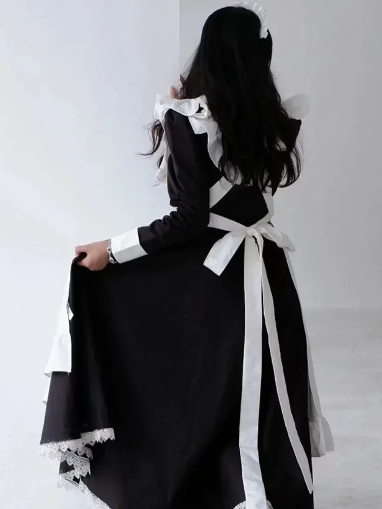 أنيمي خادمة تأثيري القوطية لوليتا ازياء النساء حجم كبير الحب لايف تأثيري هالوين الرسوم المتحركة الحلو القهوة نادلة لعب الأدوار