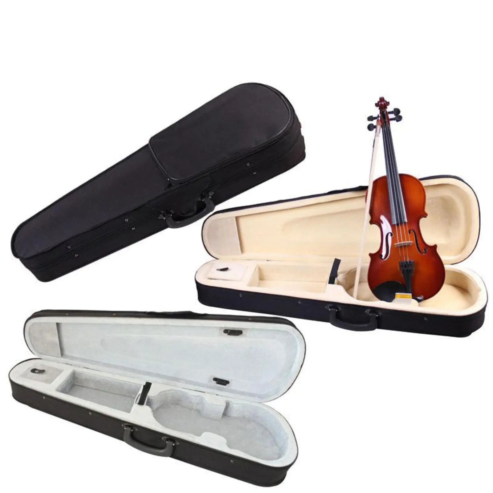 Rectangular Violin Travel Case Lightweight Hard Shell Oxford Cloth Professional Bow Holder for Violin 4/4 Carrying