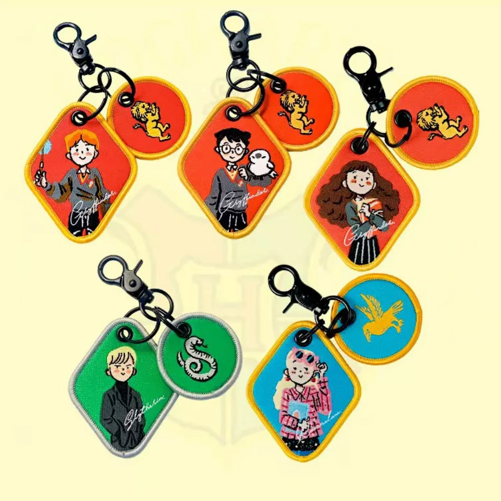 Gantungan Kunci Seri Karakter Harry Potter Asli Kartun Ron Malfoy Hermione Label Tenun Poliester Gantungan Kunci Dekorasi Ransel Hadiah