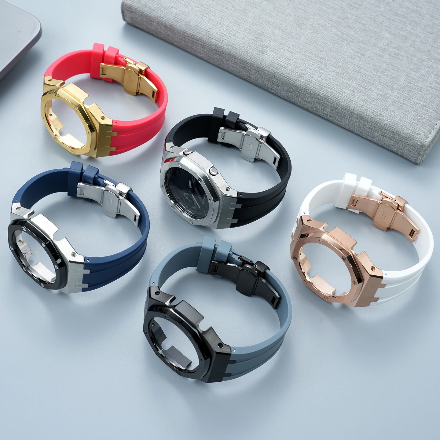 GA2100 Mod Kit For Casio GA-2110 B2100 Steel Case CasiOak GBM/GM-2100 GMA-S2100 Modified Silicone Strap Metal Watch Shell Band