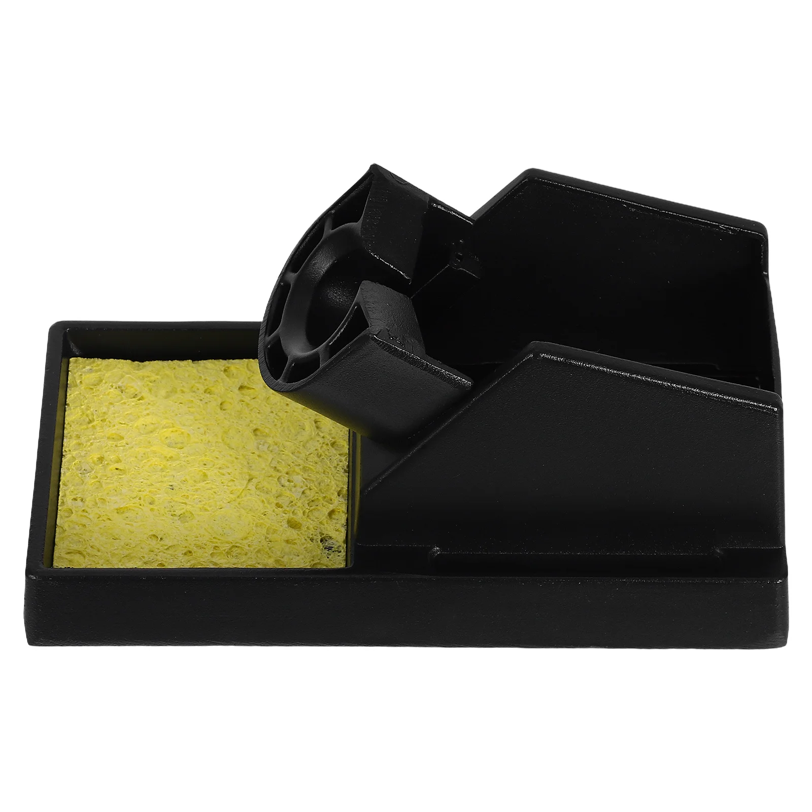 حامل حديد لحام من الألومنيوم لأقلام حرق الخشب وتبديد سريع للحرارة وتصميم مدمج محمول مع إسفنجة تنظيف #3