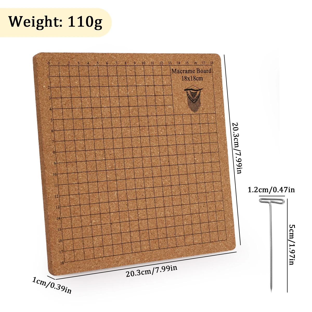 11x15 In Square Braiding Board Knitting Board Double Side Macrame Project Board with Grids for Braiding Bracelet Knotting String view 2