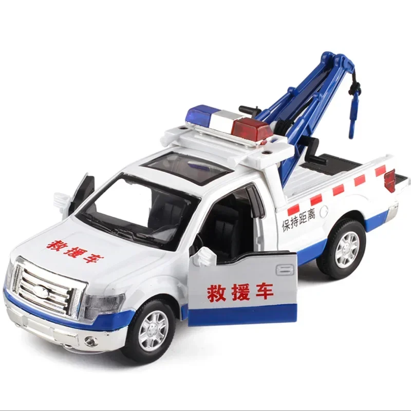 1:32 Legering Pull Back Model Rescue Trailer Auto's Diecasts & Toy Vehicles Speelgoed Diecast Legering Model Auto Collectible