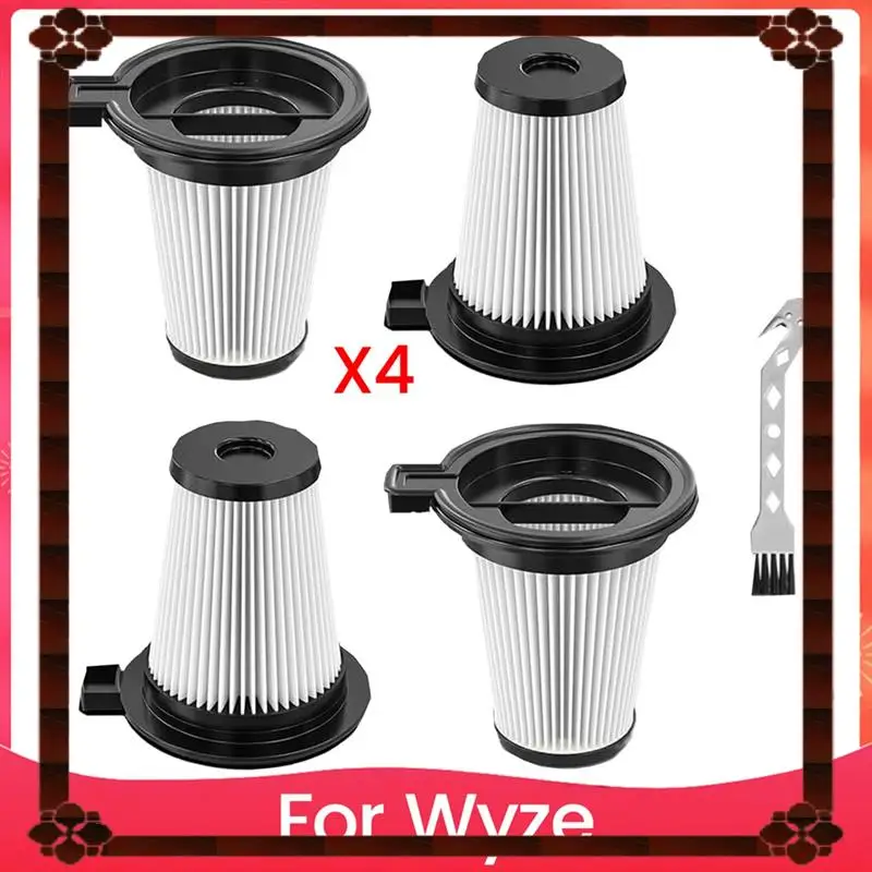 Вакуумные фильтры для беспроводного пылесоса Wyze, комплект аксессуаров, 4 фильтра и 1 чистящая щетка