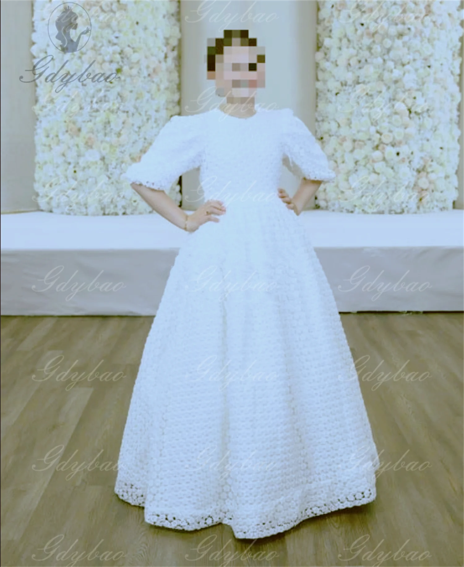 Wedding  Party Dresses Custom Made Ivory lSister Of The Bride Gown for Special Occasion Puffy 3/4 Balloon Sleeve Pricness Birthd