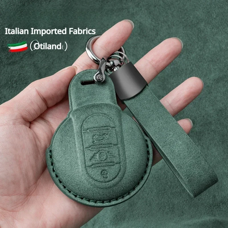 Alcantara BMW Mini Car Key Case - Premium Quality, RFID Secure, Custom Fit for Countryman, JCW, Clubman, Cooper Accessories Car