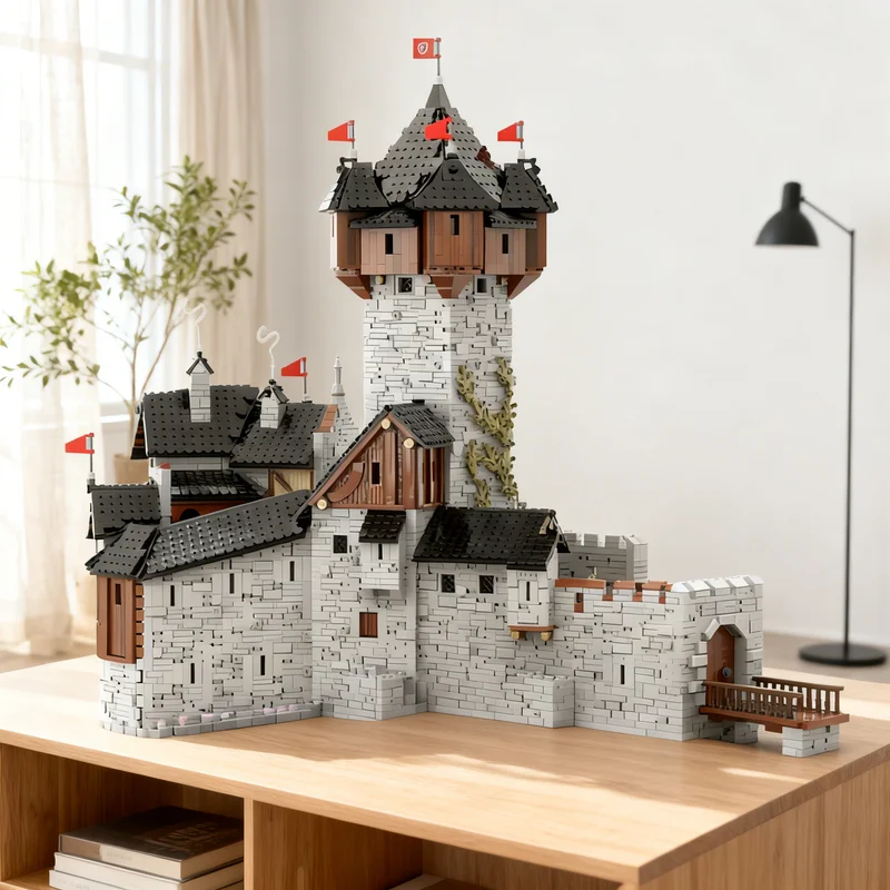 

15539 деталей MOC: Средневековый замок Бург-Фаукенштайн в Каринтии, модель для сборки, креативный подарок, DIY-набор для декора, премиум-класс для взрослых