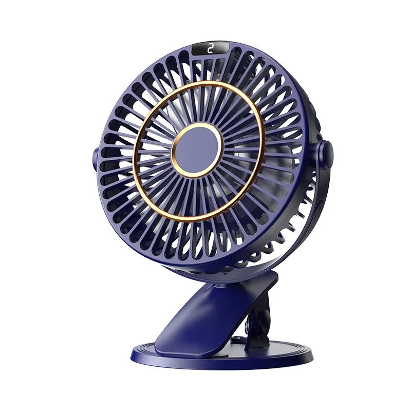 

Fubotun Digital Display Clip Fan USB Rechargeable 720° Rotation Table Fan 5-speed Air Cooler