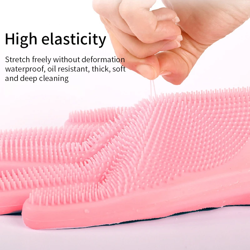 Pet Grooming Cleaning Gloves Dog Cat Bathing Shampoo Glove Scrubber Magic Dishwashing Cleanner Sponge Silicon Hair Removal Glove