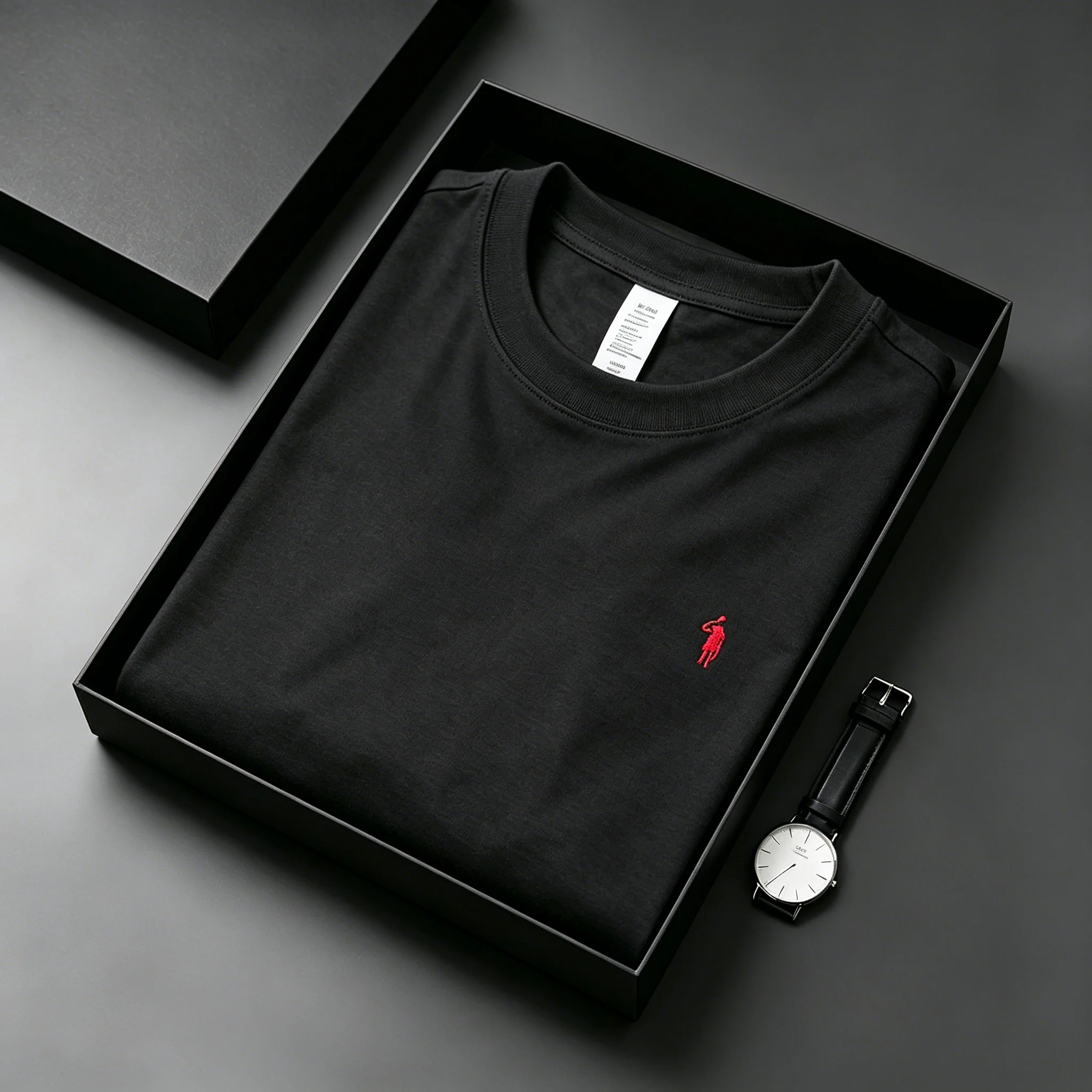 Men's 100% Cotton T-Shirt 2026 Summer Crew Neck Small Horse Embroidery Fashion Sports Casual Breathable Daily Tops