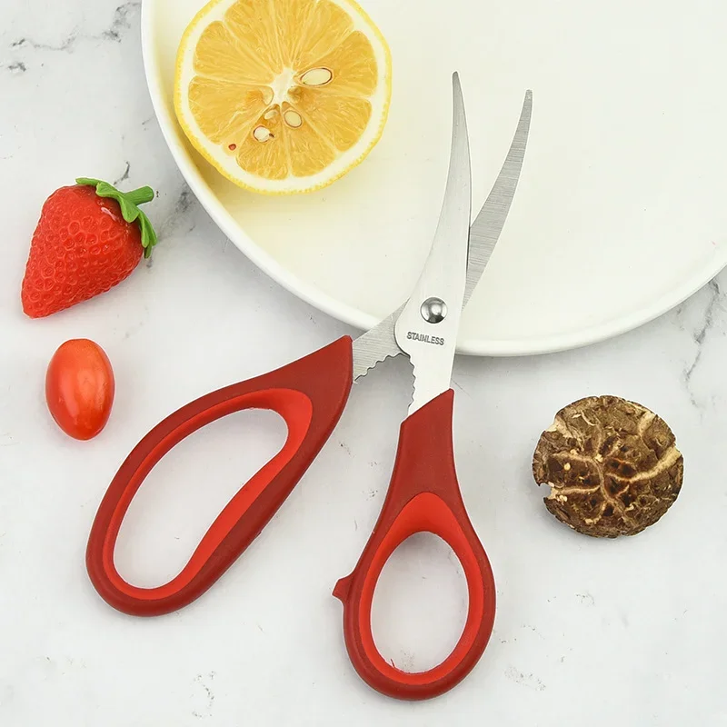 Shrimp Line Seafood Scissors Shelling Shrimp Gouging Fish Maw Kitchen Scissors Curved Sharp Vegetable Scissors Tools