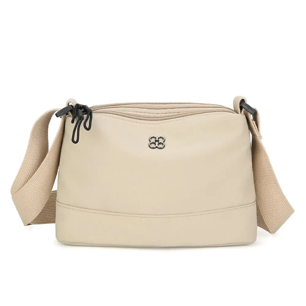 Trendy Soft Nylon Cloth Women Shoulder Bag Multiple Pockets Solid Color Crossbody Bags Casual Style Tote Bag Girls