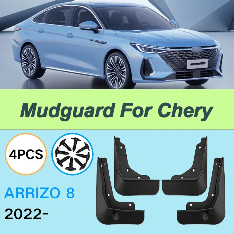 

For Chery Arrizo 8 2022-2023 Automotive Tire Mudguard Waterproof Prevent Mud Splashing Car Mud Flap Fender Trim 4pcs Accessories