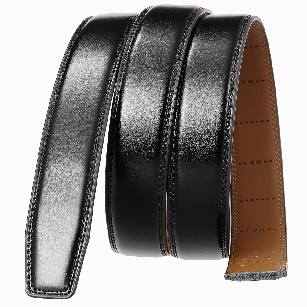 9 Colors High Quality Genuine Leather 3.0cm Width Belt Strips Automatic Buckle Belt No Buckle Trouser Belt Without Buckle