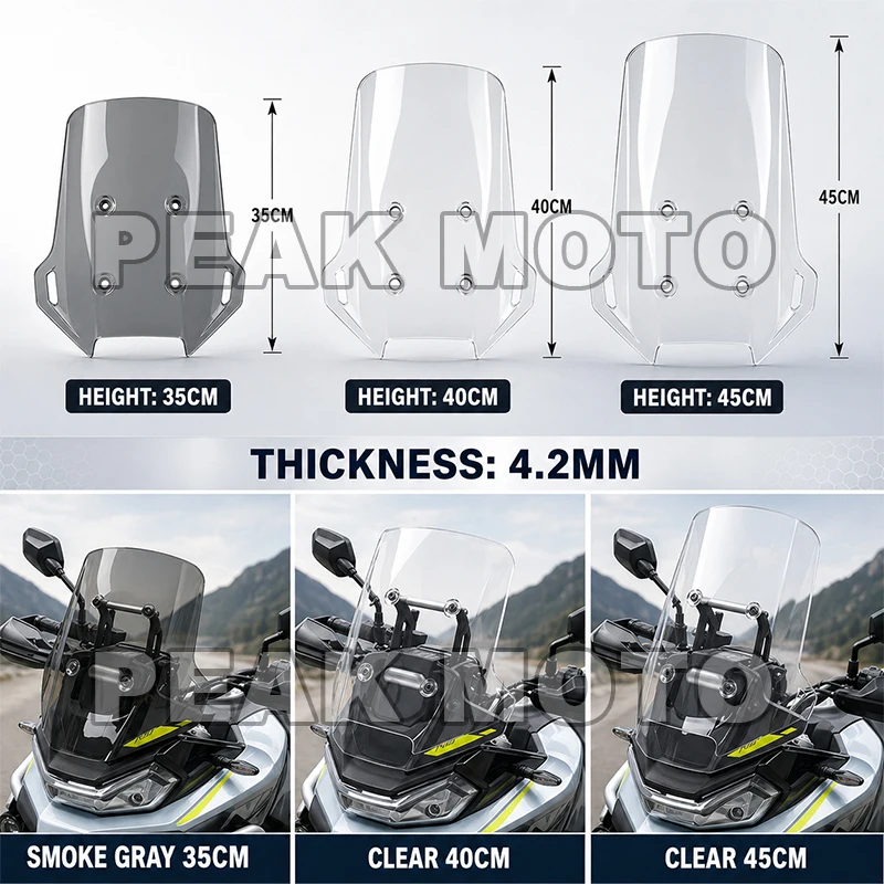 2026 For CFMOTO 450MT Windshield 450 MT Accessories Motorcycle Front Windscreen for CF450MT MT 450 Windshield Parts 2024 2025