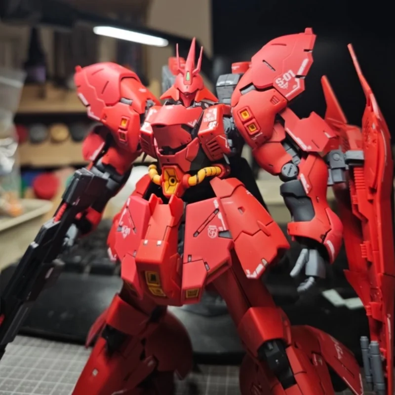 

Bandai Original Anime Collectible GUNDAM Model RG 1/144 MSN-04 SAZABI Action Figure Assembly Toys For Kids Spot Direct Delivery