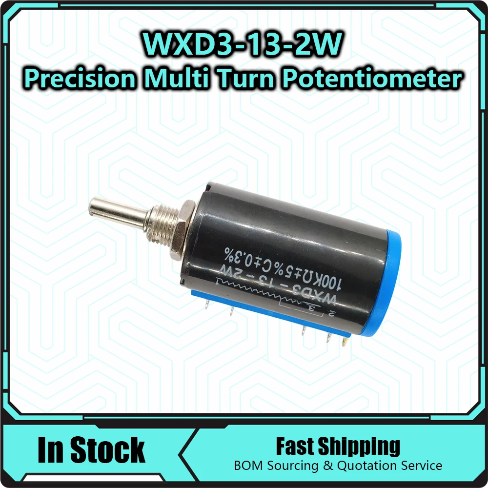 WXD3-13-2W 10K 100/220/470/680 ohm WXD3-13 2W Wirewound Multi-Turn Potentiometer 1K 2.2K 4.7K 5.6K 6.8K 47K 100K rotary switch