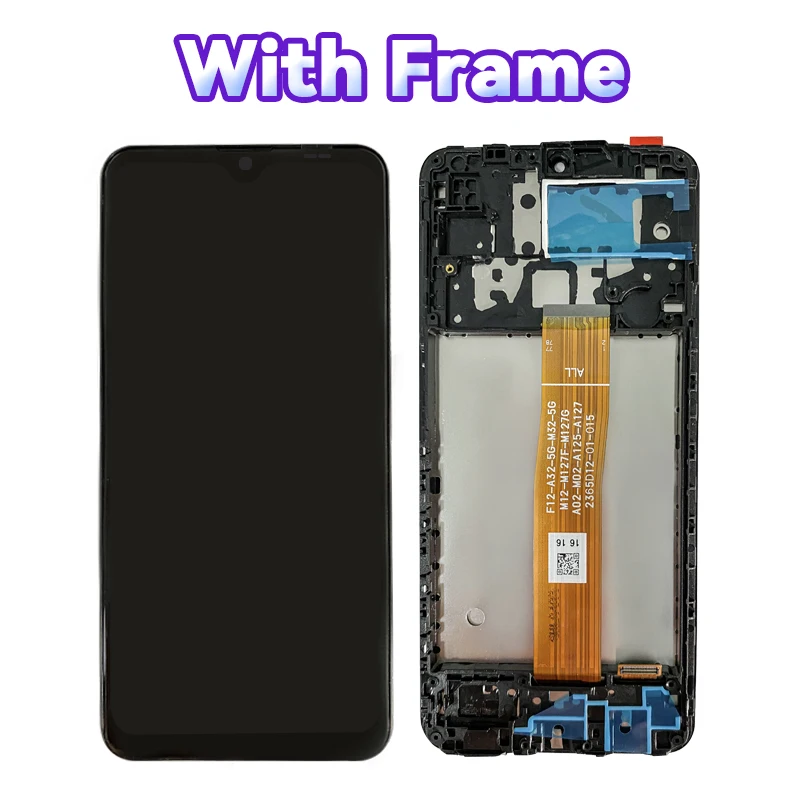 For Samsung Galaxy A12 /A127  SM-A127F/DSN   Touch Screen Digitizer For Samsung SM-A127M Framed LCD 6.5 inches