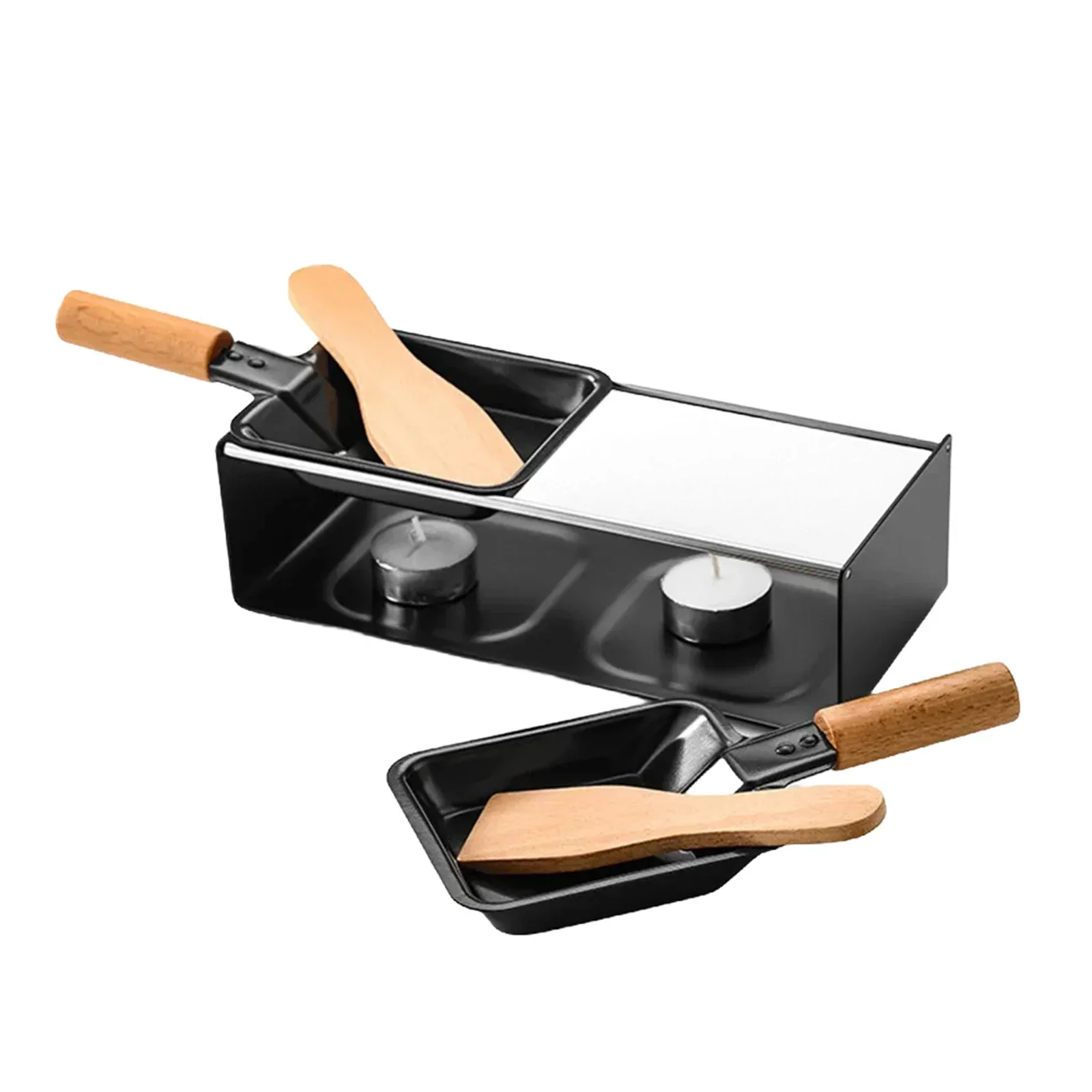 1pc Nonstick Grill Cheese Raclette Set BBQ Board Baked Pan Tray Stainless Steel Non-stick Coating Baking Tools Accessories