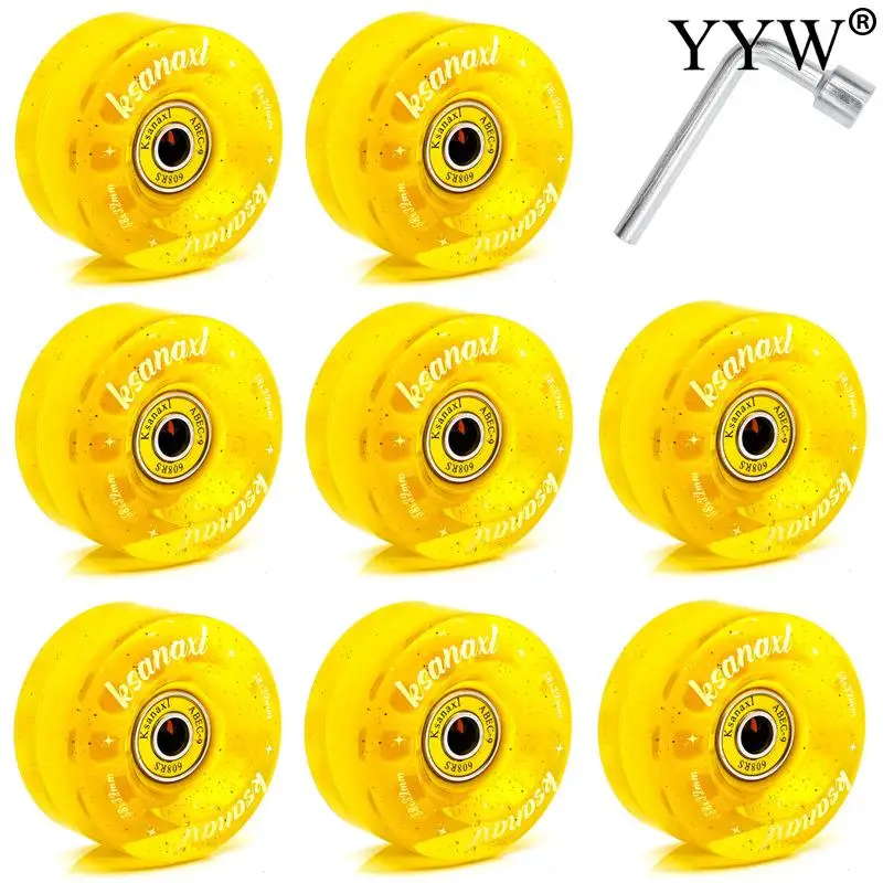 82A Paars Geel Roller Skate Wielen Vier-Wiel Skateboard Roller Skate Wielen 58X32Mm Hardheid Kwaliteit Wiel skate Accessoires