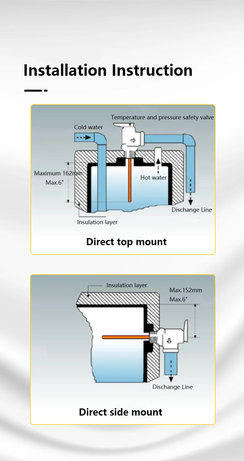 Magnetventil TP Valve Temperature Pressure Safety Valve for Solar Boiler Water Heater Wasser und Dampf — Detail 2