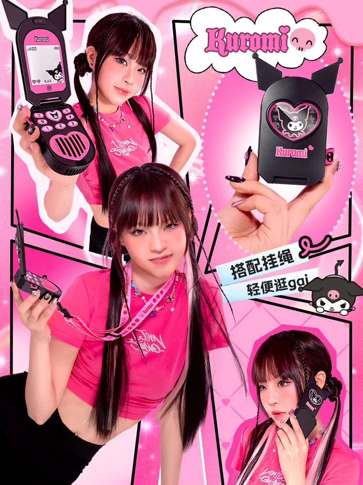 Sanrio Kuromi Telefone Móvel Acessórios Do Brinquedo Do Fã, Genuine Joint, Kawaii Anime, Presente de Aniversário para Meninas