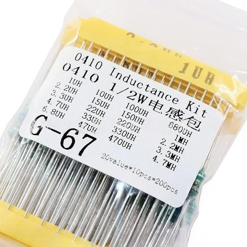 2Bags 400pcs 0410 Color Ring Inductor Kit 1uH-4.7mH 1/2W 20 Values x 10pcs