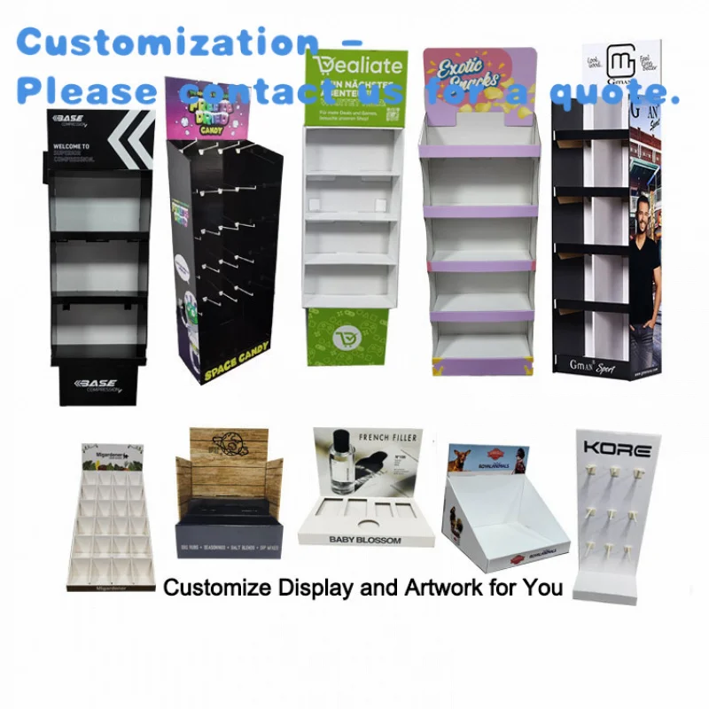 custom.Custom Retail Store Drink Beverage Floor Food Candy up Rack Product Paper Corrugated Cardboard Display Stand Supermar