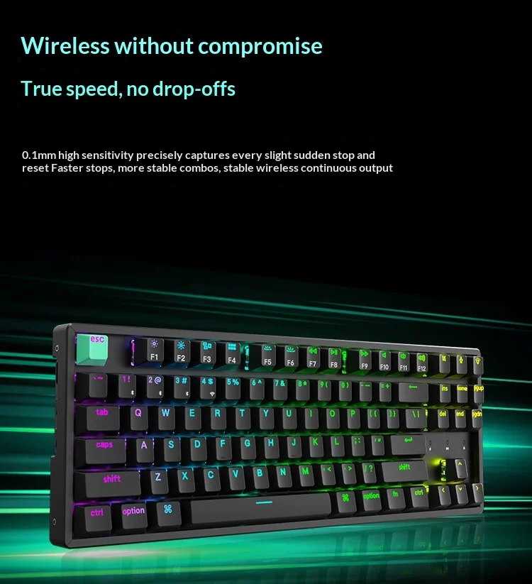 

Keychron K8HE Three Mode Magnetic Switch Gaming Keyboard 87Keys ESports RGB Customized Mechanical Keyboard TMR Sensor MAC/Win