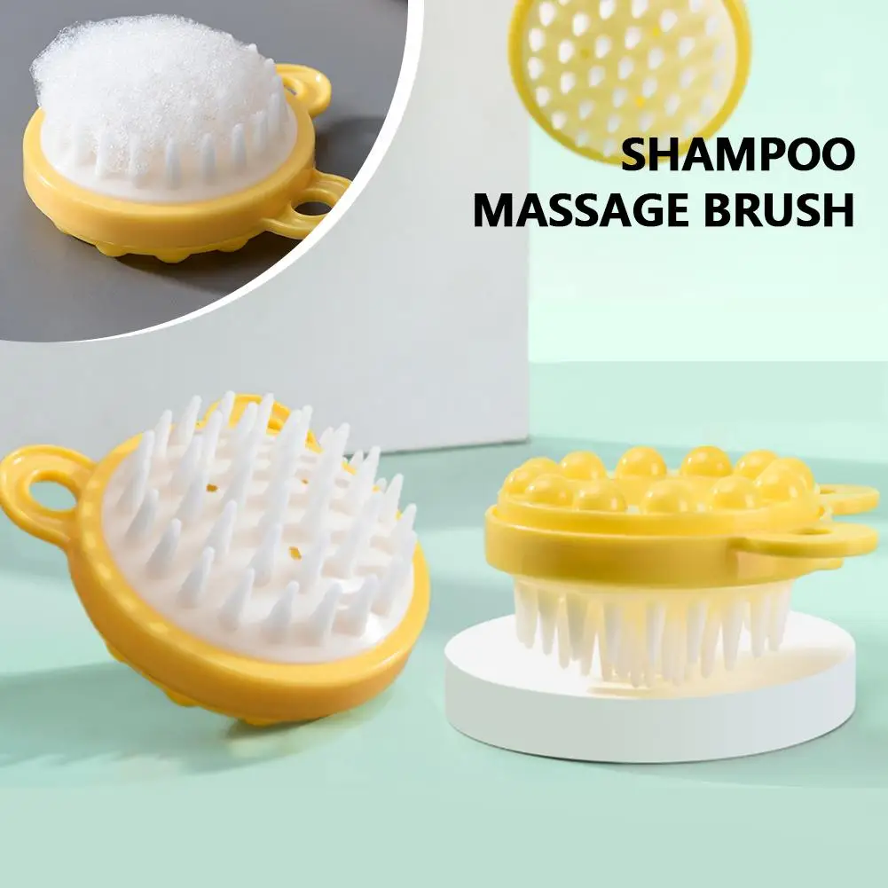 Sikat pijat sampo silikon sikat pijat kulit kepala alat sisir mandi penata rambut sikat Salon cuci mandi S0w5