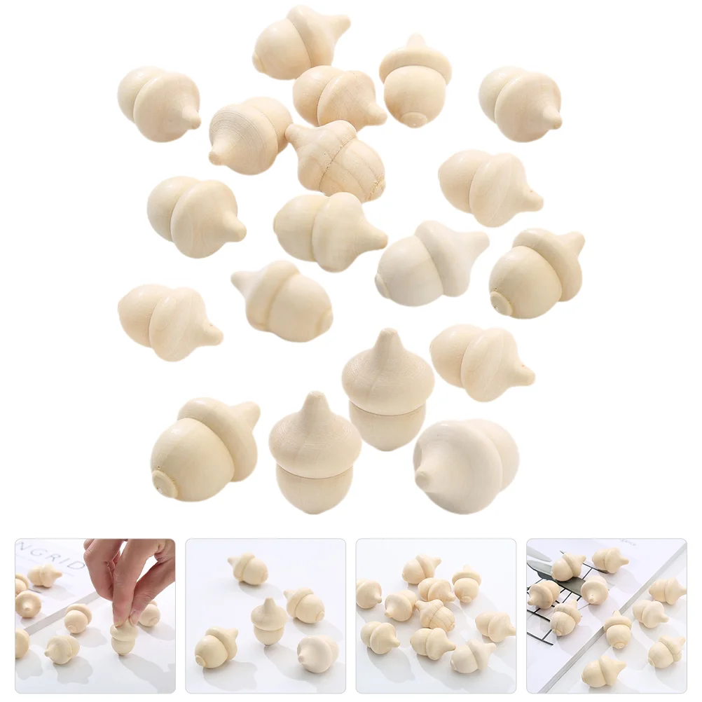 30 Pcs Toy Woody Acorn Child Crafts Home Decor 36x23cm Wooden Toys for DIY Mini Material