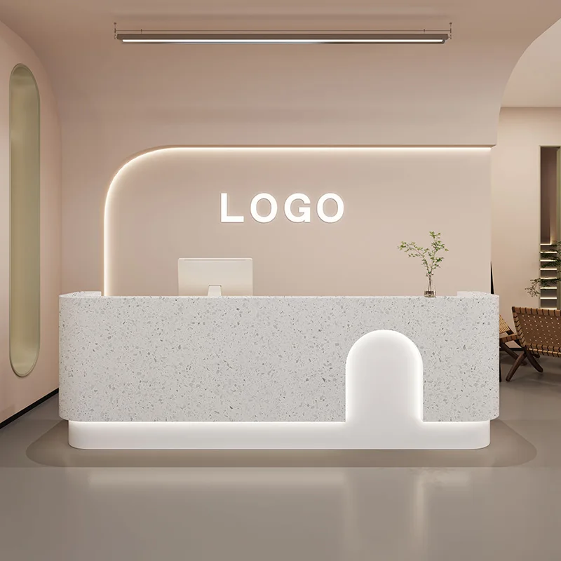 

Beauty Logo Reception Desks Display Aesthetics Business Luxury Reception Desks White Modern Empfangstheke Office Furniture