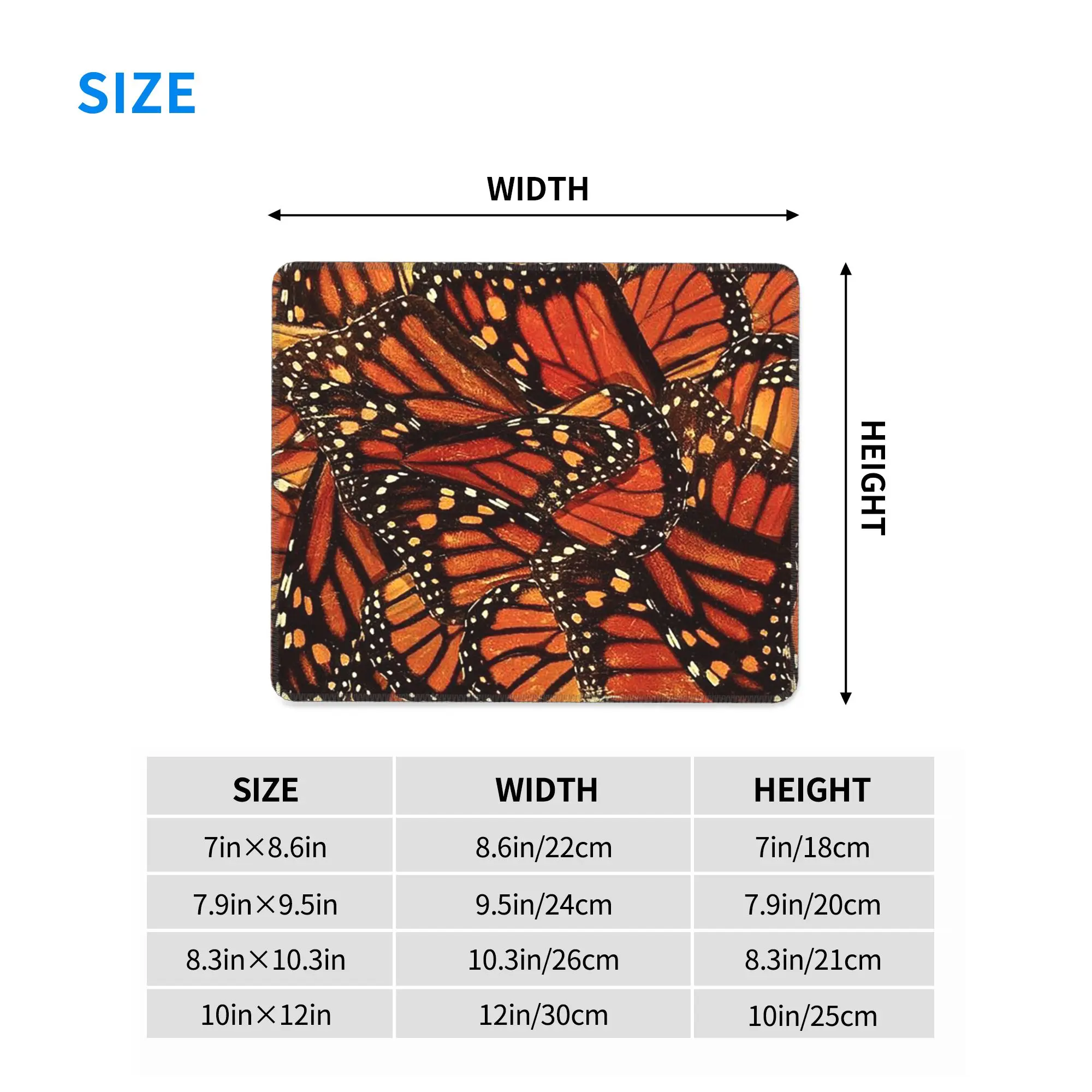 Orange Monarch Butterfly Mouse Pad Computer Keyboard Mouse Mat Gamer PC Laptop Desk Mat Office Accessories Table Mats