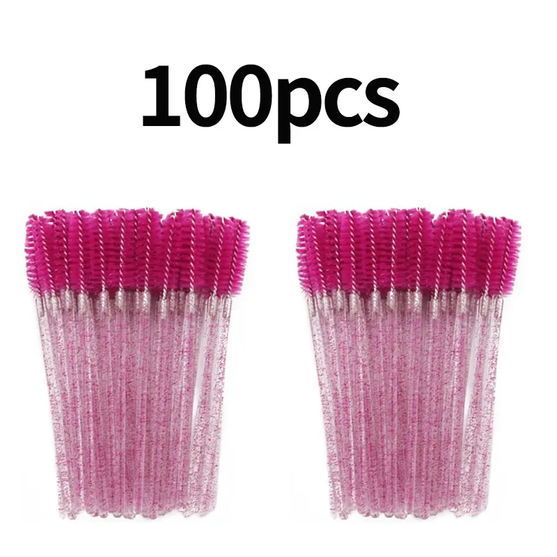 100 Stuks Wimper Borstels Make-Up Borstel Wegwerp Mascara Wands Wenkbrauw Applicator Spoolers Voor Wimpers Cosmetische Extension Tool
