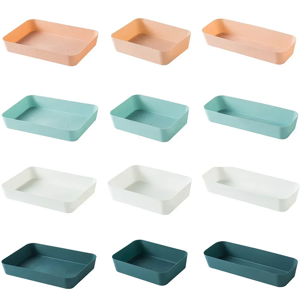 Small Box Storage Box Kitchen Plastic Material Tableware Clearer Classification Drawer For Dressing Table Drawer Light Blue