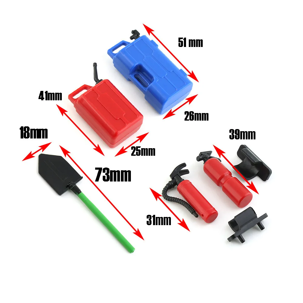 1 Set RC Car Mini Fuel Tank & Water Jug Decoration Tools for 1/10 RC Rock Crawler Axial SCX10 Wraith TRX-4