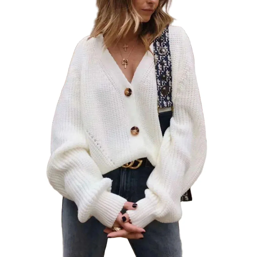 

Casual Outing Women Cardigan Casual Fall Cardigan Women Party And Holiday Attire Solid Color Cardigan Long Sleeve Sweater