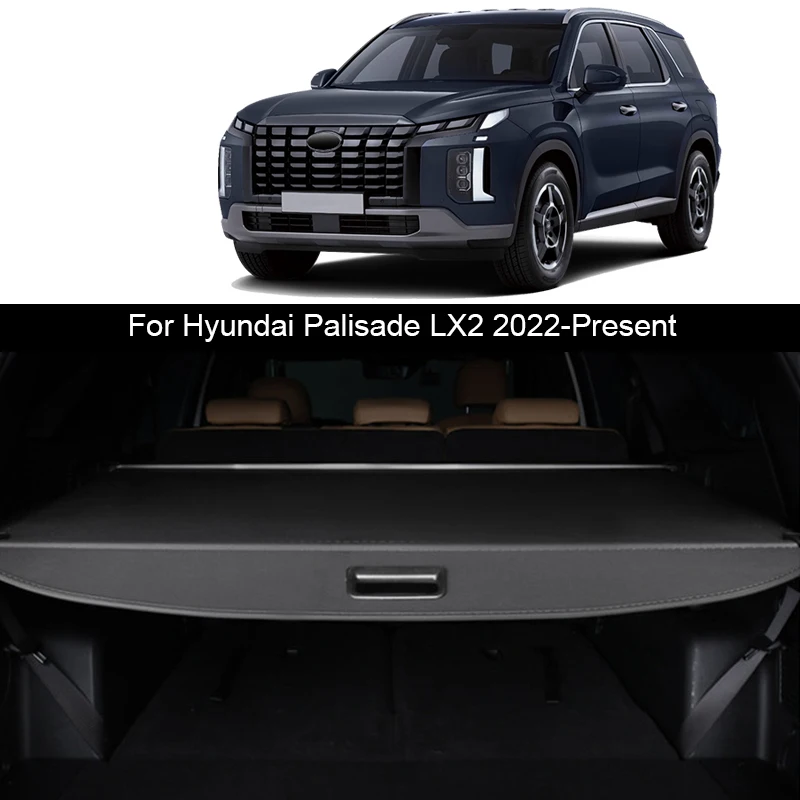 

For Hyundai Palisade LX2 2022-2025 Car Rear Trunk Curtain Cover Canvas Rear Rack Partition Shelter Storage Internal Accessories