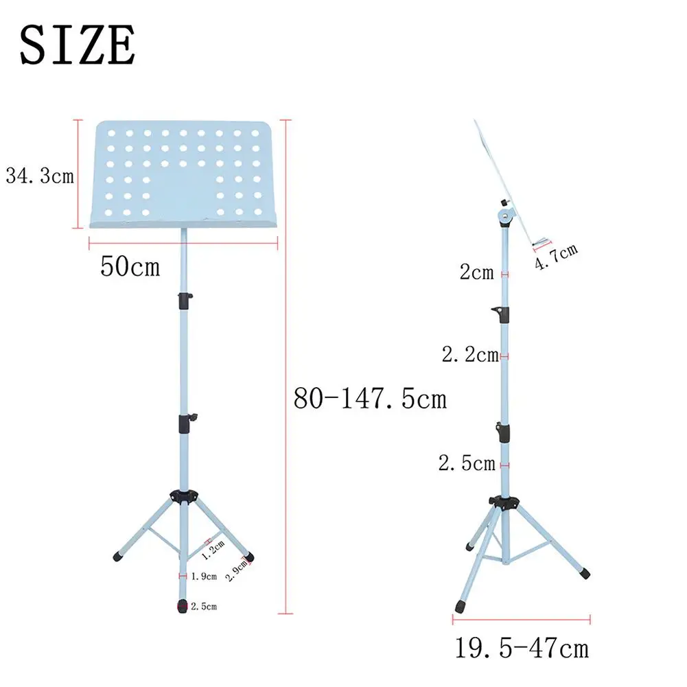 Sheet Music Stand Folding Angle Height-Adjustable Music Stand Sheet Music Lightweight Portable Music Holder