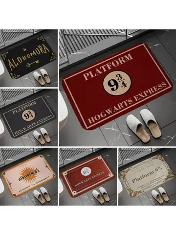 Nine and Three-Quarters Mat Welcome Non-Slip Entrance Carpet or Living Room Home Decoration Bath Mats Floor Washable Entry Rugs