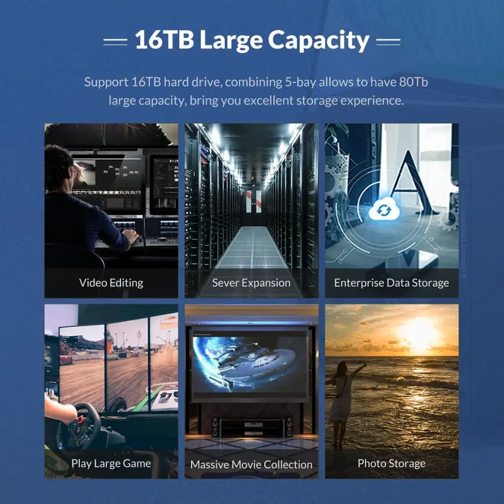 ORICO-estación de acoplamiento para HDD, carcasa de aluminio con adaptador de corriente de 78W, 3,5 pulgadas, USB 3,0, compatible con 80TB, 5Gbps,